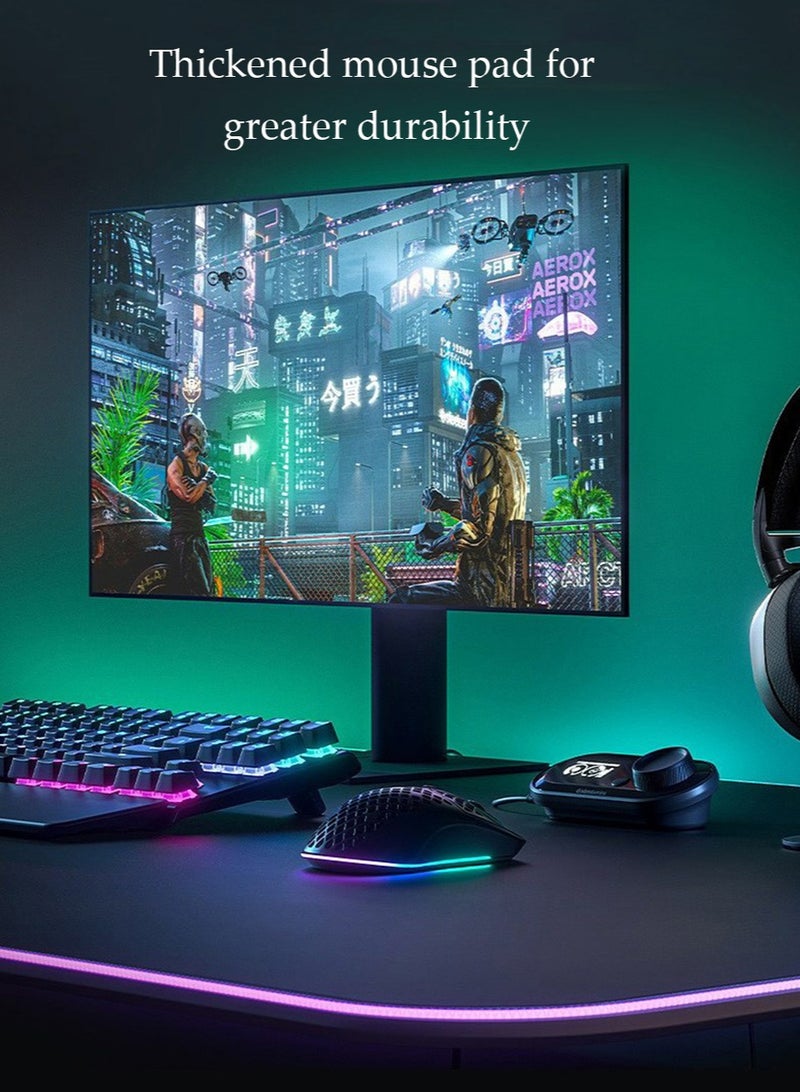 RGB Gaming Mouse Pad , LED Mouse Mat 800x300x4MM, 10 Light Modes Extra Large Mousepad Non-Slip Rubber Base Computer Keyboard Mat for Gaming, MacBook, PC, Laptop, Desk（YuanShen） - Image 5